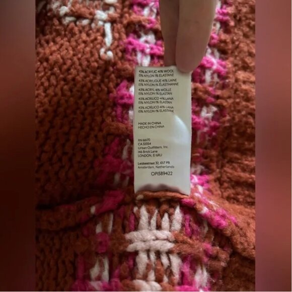 Anthropologie Maeve Wool Front Zipper Cardigan swan print Sweater size XXSP - Picture 8 of 9